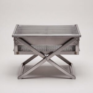Folding Charcoal Grill, Stainless